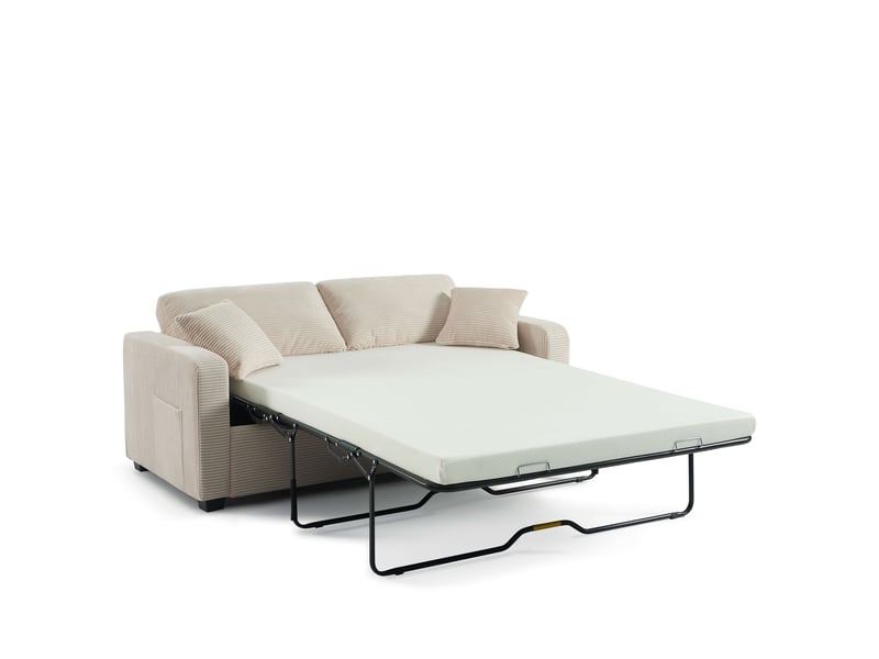  Canapé droit express serva 3 places velours côtelé beige  - Conforama D