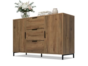 Chiffonnier 3 tiroir(s) ELVMI coloris bois foncé largeur 120 cm hauteur 76 cm