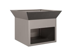 Brasero exterieur, foyer de cheminée rouillé 50x50x40 cm acier patiné