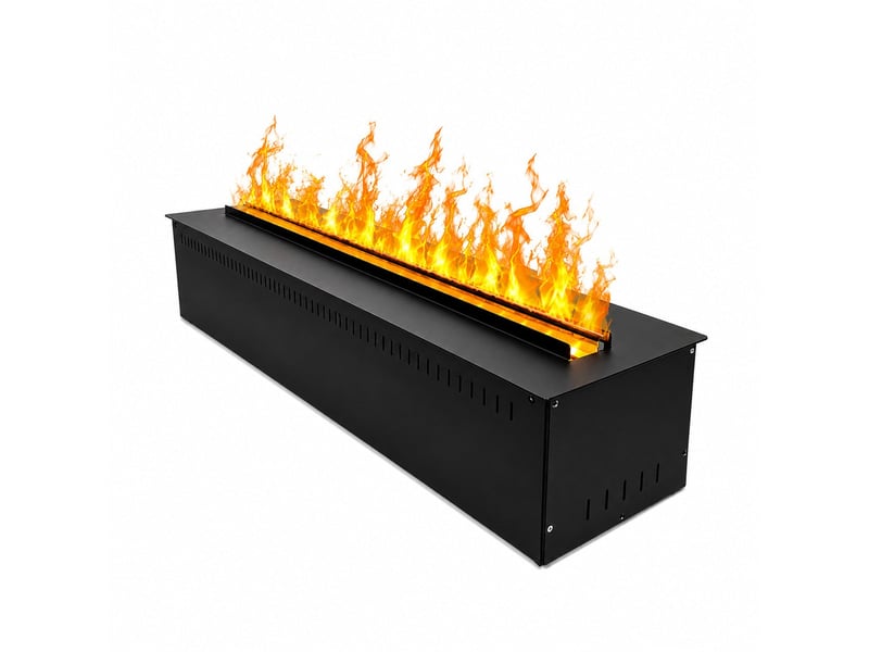  Cheminée électrique encastrable 3d vapor 75 - 75 x 17,8 x 22,7 cm avec vapeur d'eau, acier noir  - Conforama A