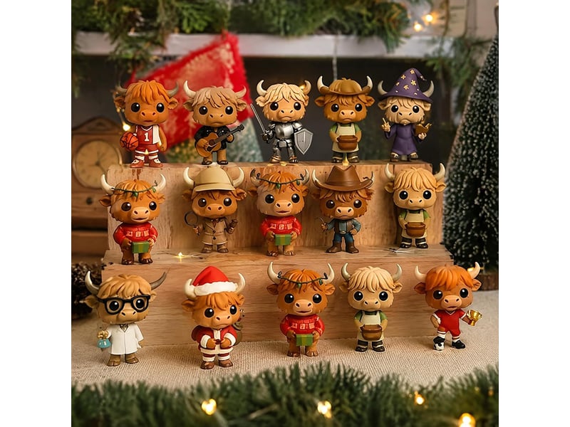  Calendrier de l'avent 2026 highland cow – 24 mini figurines 3d à collectionner-style 3  - Conforama C