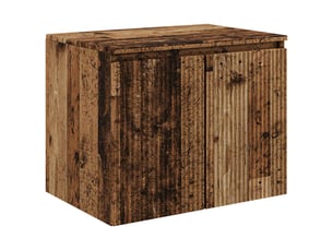 Cabinet salle de bain mural, meuble de rangement bois ancien 62.5x44.5x50 cm