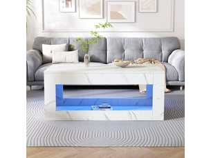 Table basse rectangulaire coloris blanc <strong></strong> <strong></strong> - 50 cmx100 cm