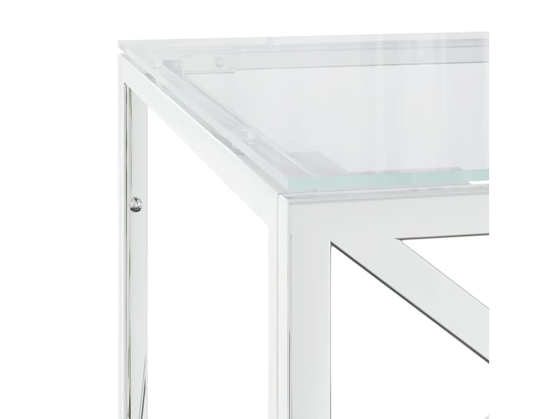  Table basse - table de salon - table à thé 110x45x45 cm acier inoxydable et verre  - Conforama E