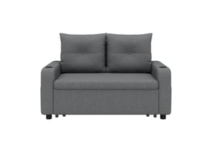 Canapé-lit 3-en-1, gris, convertible avec porte-gobelet, poches latérales, coussins et port usb
