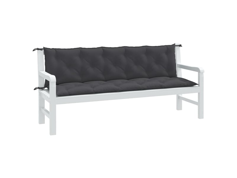  Lot de 2 coussins de banc de jardin, coussins d'assise anthracite mélangé tissu cf58619  - Conforama B