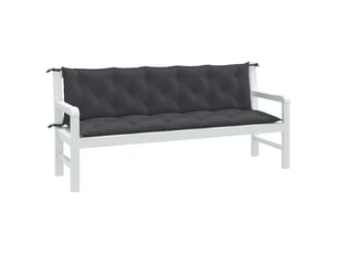 Lot de 2 coussins de banc de jardin, coussins d'assise anthracite mélangé tissu cf58619