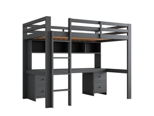 Lit mezzanine 90x200 cm Sol Morn coloris gris