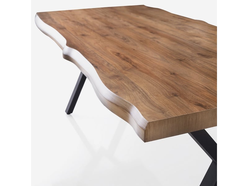 Table de salle à manger rectangulaire avec pieds en métal gala - Conforama E