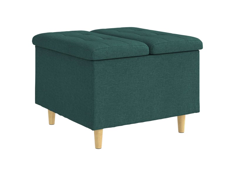  Ottoman, repose pied salon avec rangement vert foncé 60x60x45 cm tissu  - Conforama A