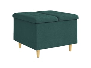 Ottoman, repose pied salon avec rangement vert foncé 60x60x45 cm tissu