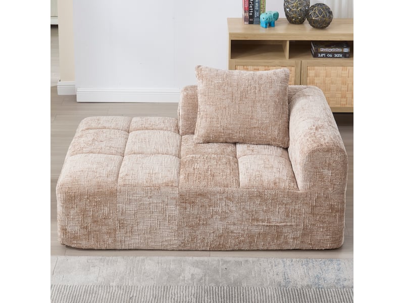  Canapé droit fixe 1 place tissu kaki canapé compressible - Conforama D