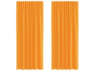 Lot de 2 rideaux en voile, voilages à œillets orange cf44280