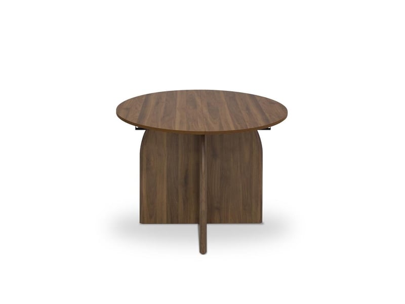  Table à manger ronde extensible 110150cm en mdf finition noyer zelie ZELIE - Conforama A