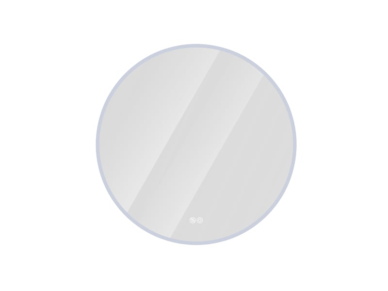  Miroir de salle de bains led rond 70 cm argenté, verre et métal, éclairage tactile réglable anti-buée  - Conforama A