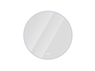 Miroir de salle de bains led rond 70 cm argenté, verre et métal, éclairage tactile réglable anti-buée