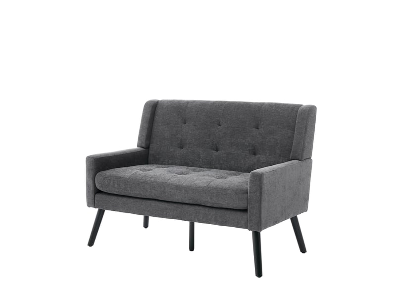  Banquette 2 places en lin l119 cm, pieds bois massif antidérapants, coussin mousse haute densité  - Conforama B