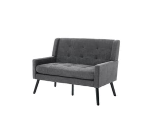 Banquette 2 places en lin l119 cm, pieds bois massif antidérapants, coussin mousse haute densité