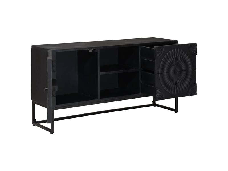  Meuble tv - banc tv - meuble de rangement noir 105 x 30 x 54 cm  - Conforama D