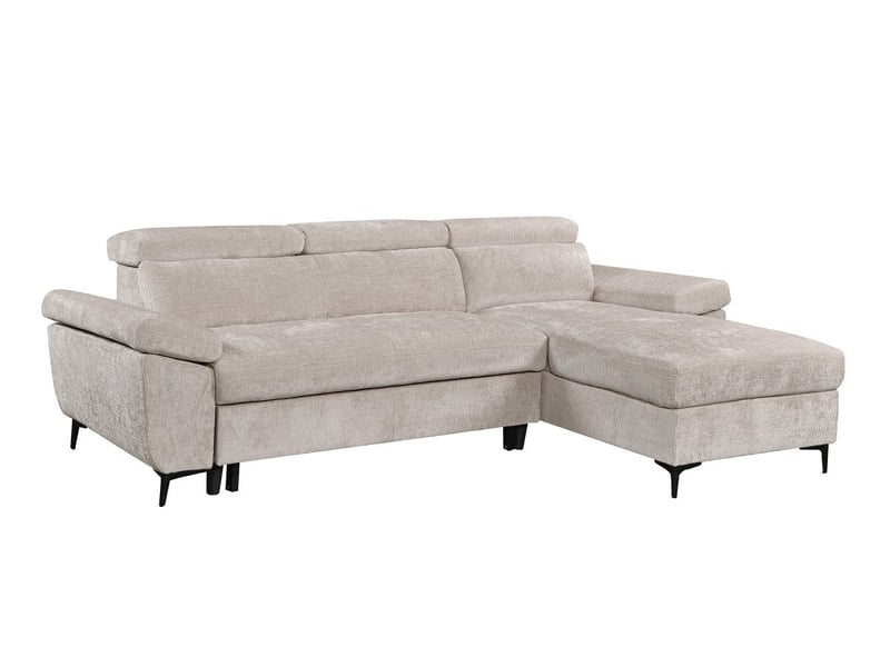  Canapé d'angle convertible en velours chiné beige monica - angle droit KF7420-3M-VELCH-BEI - Conforama A