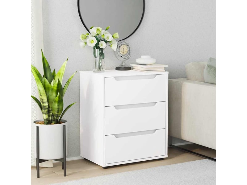  Buffet salon visnes blanc 60x40x73 cm bois d'ingénierie  - Conforama C