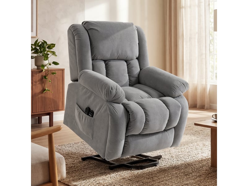  Fauteuil releveur électrique massant et chauffant en tissu 93x104x100 cm  - Conforama E