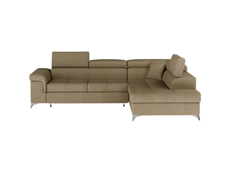 Canapé d'angle convertible palazzo 4 places marron – angle droit avec 1 coussin  - Conforama A