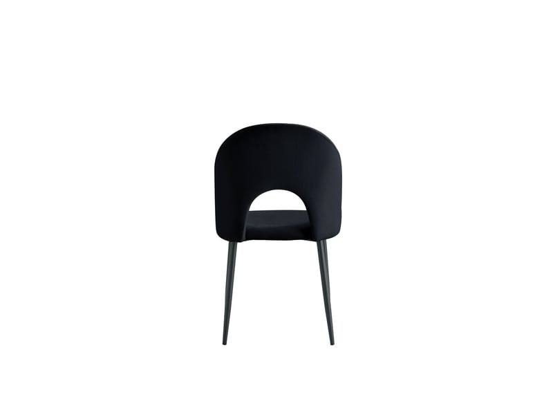  Lot de 4 chaises teddy métal noir velours - noir  - Conforama C