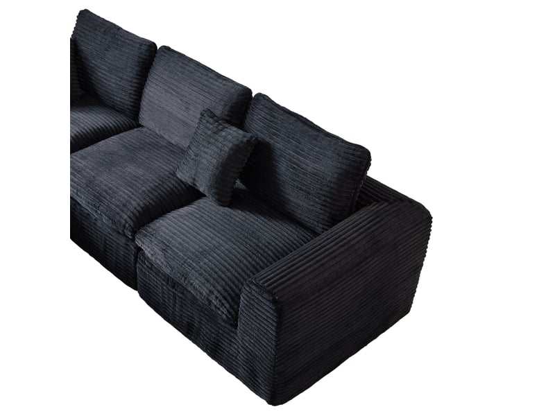 Customizable 3-in-1 layout: unleash your creativity! 3 independent modules easily combine into an l-shape, a straight sofa, or a temporary bed. - Conforama E