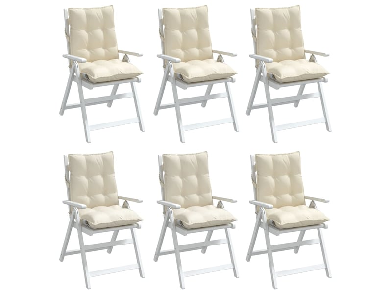 Lot de 6 coussins d'extérieur, coussins de chaise crème 100 x 50 x 7 cm cf56432 - Conforama D