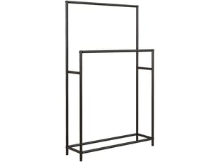 Porte-serviettes sur pied 66x20x110 cm 2 barres métal noir