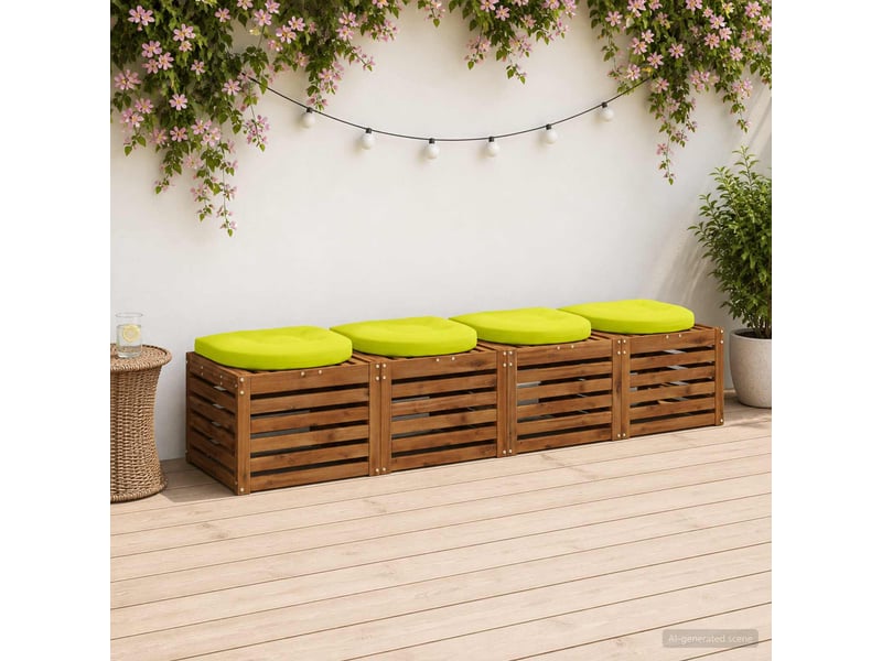  Lot de 4 coussins de siège, coussins d'assise 100 % polyester vert vif. Cf60101  - Conforama B