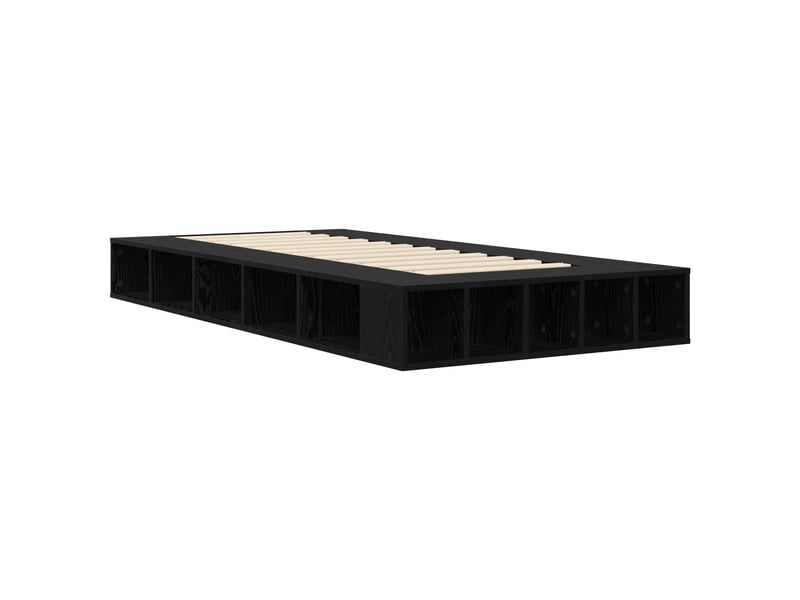  Lit simple- lit adulte -  cadre de lit avec rangement avec étagère chêne noir 80 x 200 cm  - Conforama B