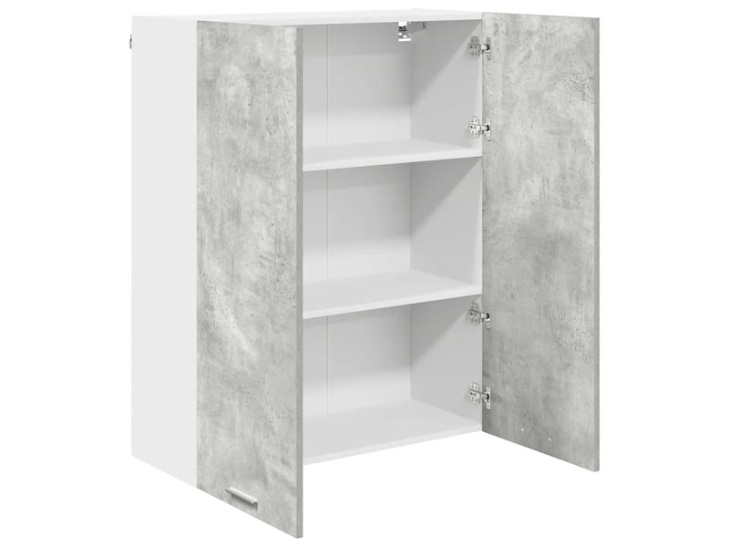  Armoire suspendue moderne grande capacité rangement 80 x 31 x 100 cm en bois d'ingénierie gris béton 02_0053404  - Conforama B