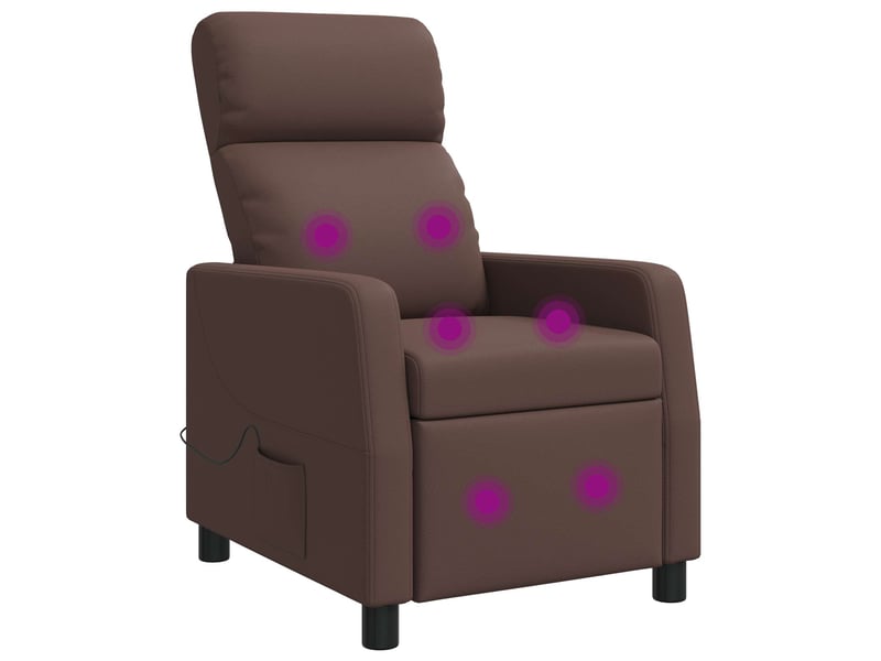  Vidaxl fauteuil de massage inclinable marron simili cuir  - Conforama A