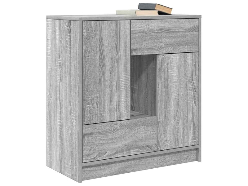 Buffet - bahut - meuble de rangement avec tiroirs et portes sonoma gris 70,5x34x74,5 cm - Conforama D