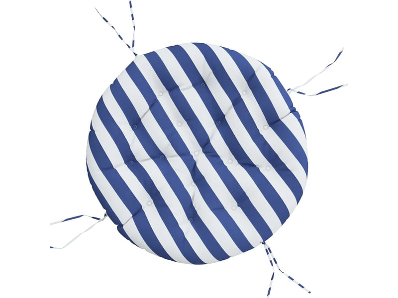  Coussin rond, coussin d'assise rayure bleueblanche ø 100 x11 cm tissu oxford cf56624  - Conforama A