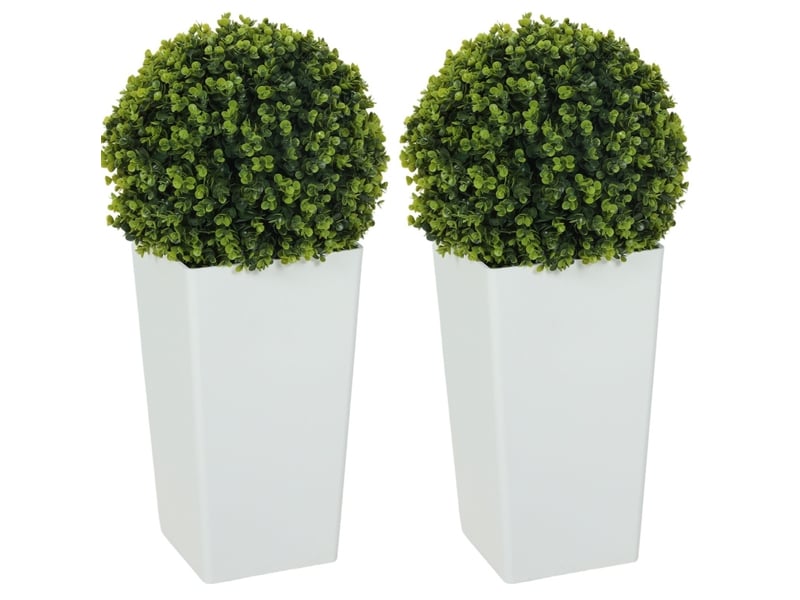 Lot de 2 plantes artificielles en boule ø32 x h65 cm – vert – protection uv et 330 feuilles par plante - Conforama A