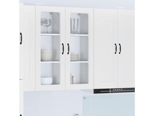 Meuble mural de cuisine, cabinet en verre mural blanc 40x31x100cm shl581