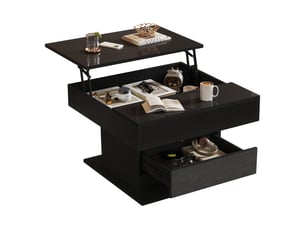 Table basse carré(e) coloris noir <strong>MERAX</strong> <strong>table basse noir</strong> - 70 cmx70 cm