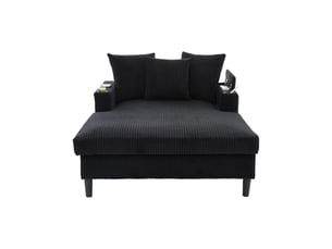 Fauteuil fixe <strong>DZMDIP</strong> Velours côtelé noir