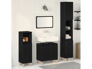 Ensemble de mobilier de salle de bain 3 pc chêne noir cf64319