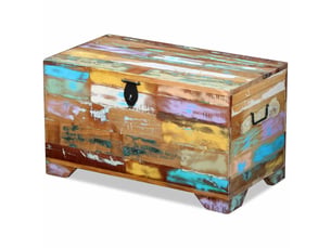Coffre de rangement, boîte de rangement de rangement bois de récupération massif shl39725