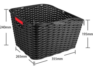 Panier pour porte-bagages arrière – matière synthétique imputrescible, noir, 27l