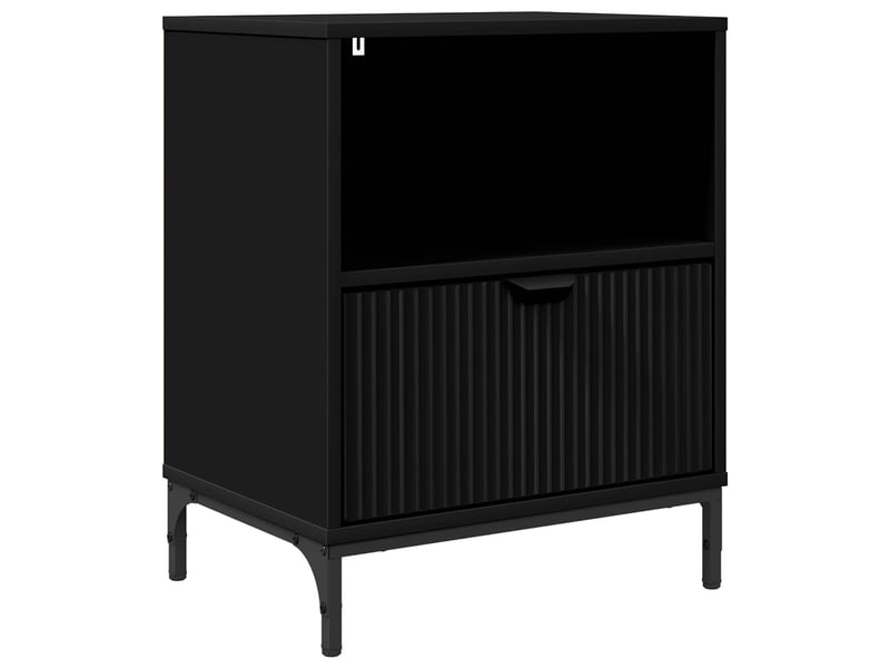  Table de chevet - cabinet de chevet - table de nuit noir 49 x 36 x 61 cm bois d'ingénierie  - Conforama A