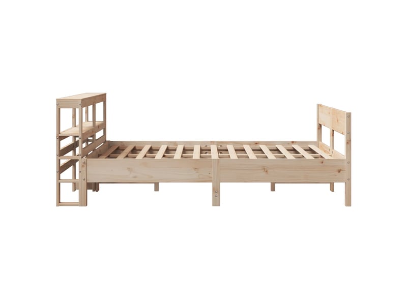 Lit double- lit adulte - cadre de lit sans matelas 120x190 cm bois de pin massif - Conforama D