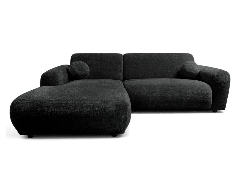 Louise - canapé d'angle gauche 4 places en velours texturé - best mobilier - gris anthracite LOUISE - Conforama A