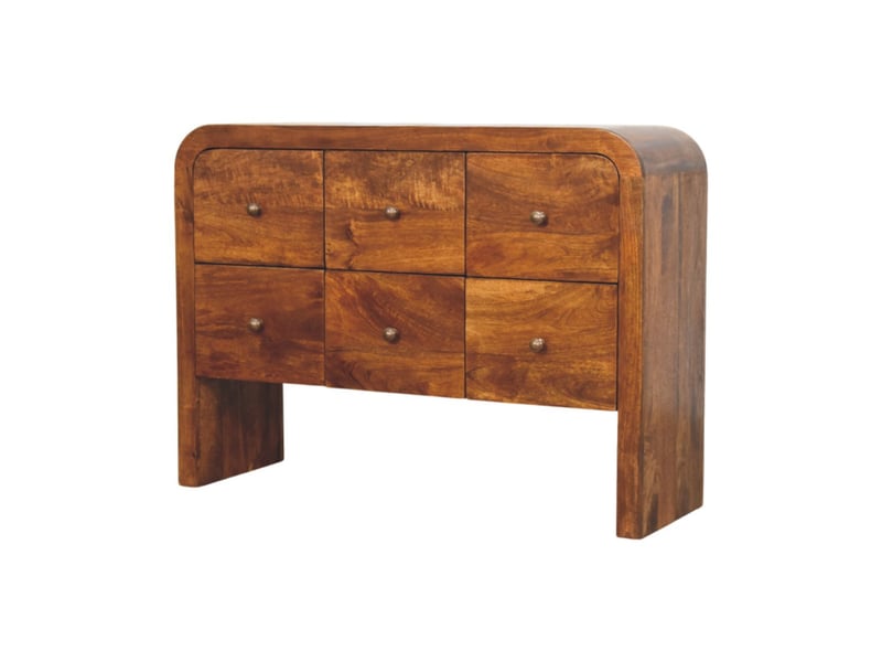  Artisan furniture commode darcy en bois massif, finition châtaignier, 6 tiroirs  - Conforama B