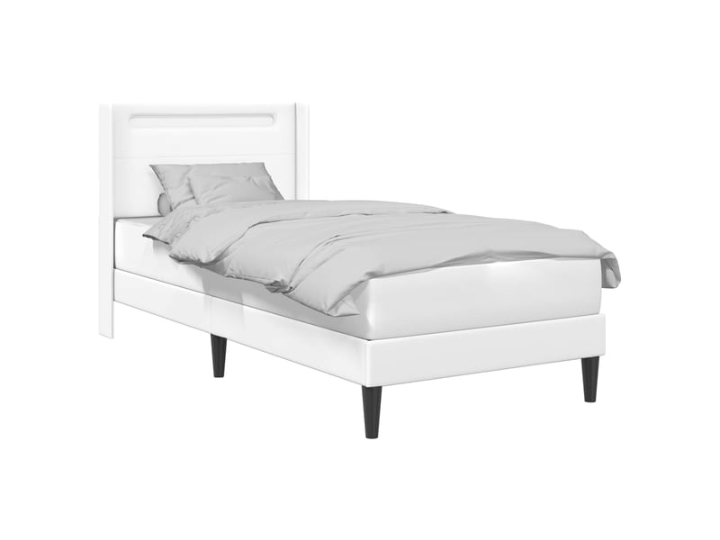  Lit simple- lit adulte -  cadre de lit avec bandes led blanc 100 x 200 cm simili cuir  - Conforama B