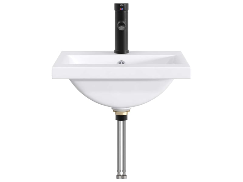  Lavabo de salle de bain avec robinet et évacuation noir mat shl8525  - Conforama D